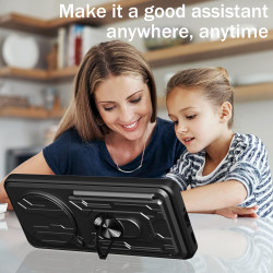 For Honor X60 pro Case With Slide Lens Cover X9C 5G Rotating Ring Shockproof Stand Holder Phone Case