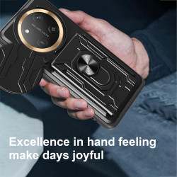 For Honor X60 pro Case With Slide Lens Cover X9C 5G Rotating Ring Shockproof Stand Holder Phone Case
