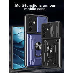 For Samsung Galaxy A26 Case With Slide Lens Cover Rotating Ring Shockproof Stand Holder Phone Case