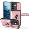 For Samsung Galaxy S25 Plus Case With Slide Lens Cover Rotating Ring Shockproof Stand Holder Phone Case