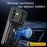 For Samsung Galaxy S25 Case With Slide Lens Cover Rotating Ring Shockproof Stand Holder Phone Case