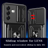 For Samsung Galaxy S25 Case With Slide Lens Cover Rotating Ring Shockproof Stand Holder Phone Case