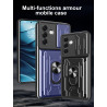 For Samsung Galaxy S25 Case With Slide Lens Cover Rotating Ring Shockproof Stand Holder Phone Case