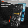 For Samsung Galaxy S25 Case With Slide Lens Cover Rotating Ring Shockproof Stand Holder Phone Case