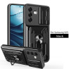 For Samsung Galaxy S25 Case With Slide Lens Cover Rotating Ring Shockproof Stand Holder Phone Case