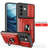 For Samsung Galaxy S25 Case With Slide Lens Cover Rotating Ring Shockproof Stand Holder Phone Case