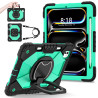 Case for iPad Pro 11inch 2024 Case Safe Silicon + PC Shoulder Strap Shockproof Stand Tablet Cover Handle Stand Rugged Funda