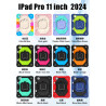 Case for iPad Pro 11inch 2024 Case Safe Silicon + PC Shoulder Strap Shockproof Stand Tablet Cover Handle Stand Rugged Funda