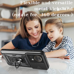 For Huawei nova 13 5G Case With Slide Lens Cover Rotating Ring Shockproof Stand Holder Phone Case for nova 13 5G