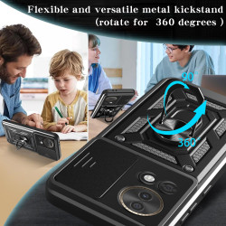 For Huawei nova 13 5G Case With Slide Lens Cover Rotating Ring Shockproof Stand Holder Phone Case for nova 13 5G