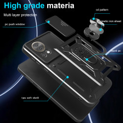 For Huawei nova 13 5G Case With Slide Lens Cover Rotating Ring Shockproof Stand Holder Phone Case for nova 13 5G