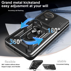 For Huawei nova 13 5G Case With Slide Lens Cover Rotating Ring Shockproof Stand Holder Phone Case for nova 13 5G