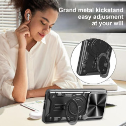 Case For Redmi note14 4G Magnetic Slide Camera Protection note14 4G Cover 360 Rotate Kickstand Armor Ring Funda Capa