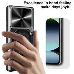 Case For Redmi note14 4G Magnetic Slide Camera Protection note14 4G Cover 360 Rotate Kickstand Armor Ring Funda Capa
