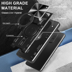 Case For Redmi note14 4G Magnetic Slide Camera Protection note14 4G Cover 360 Rotate Kickstand Armor Ring Funda Capa