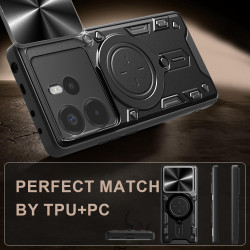 Case For Redmi note14 4G Magnetic Slide Camera Protection note14 4G Cover 360 Rotate Kickstand Armor Ring Funda Capa