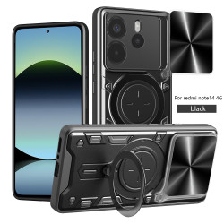Case For Redmi note14 4G Magnetic Slide Camera Protection note14 4G Cover 360 Rotate Kickstand Armor Ring Funda Capa