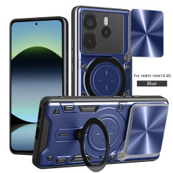 Case For Redmi note14 4G Magnetic Slide Camera Protection note14 4G Cover 360 Rotate Kickstand Armor Ring Funda Capa