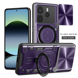 Case For Redmi note14 4G Magnetic Slide Camera Protection note14 4G Cover 360 Rotate Kickstand Armor Ring Funda Capa