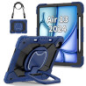 Case for iPad Air 13 inch 2024 Case Safe Silicon + PC Shoulder Strap Shockproof Stand Tablet Cover Handle Stand Rugged Funda