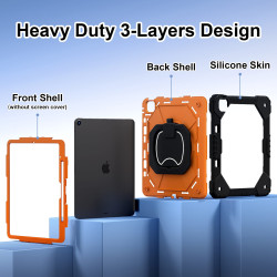 Case for iPad Air 13 inch 2024 Case Safe Silicon + PC Shoulder Strap Shockproof Stand Tablet Cover Handle Stand Rugged Funda