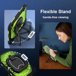 Case for iPad Air 13 inch 2024 Case Safe Silicon + PC Shoulder Strap Shockproof Stand Tablet Cover Handle Stand Rugged Funda