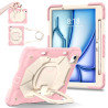 Case for iPad Air 11 inch 2024 Case Safe Silicon + PC Shoulder Strap Shockproof Stand Tablet Cover Handle Stand Rugged Funda