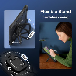 Case for iPad Air 11 inch 2024 Case Safe Silicon + PC Shoulder Strap Shockproof Stand Tablet Cover Handle Stand Rugged Funda