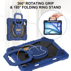 Case for iPad Air 11 inch 2024 Case Safe Silicon + PC Shoulder Strap Shockproof Stand Tablet Cover Handle Stand Rugged Funda