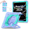 Case for iPad Pro 13 inch 2024 Case Safe Silicon + PC Shoulder Strap Shockproof Stand Tablet Cover Handle Stand Rugged Funda