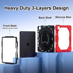 Case for iPad Pro 13 inch 2024 Case Safe Silicon + PC Shoulder Strap Shockproof Stand Tablet Cover Handle Stand Rugged Funda