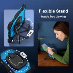 Case for iPad Pro 13 inch 2024 Case Safe Silicon + PC Shoulder Strap Shockproof Stand Tablet Cover Handle Stand Rugged Funda