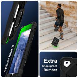 Case for iPad Pro 9.7 5th 6th Case Safe Silicon + PC Shoulder Strap Shockproof Stand Tablet Cover Handle Stand Rugged Funda