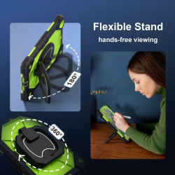 Case for iPad Pro 9.7 5th 6th Case Safe Silicon + PC Shoulder Strap Shockproof Stand Tablet Cover Handle Stand Rugged Funda