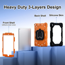 Case for iPad 10.2 7th 8th 9th Case Safe Silicon + PC Shoulder Strap Shockproof Stand Tablet Cover Handle Stand Rugged Funda