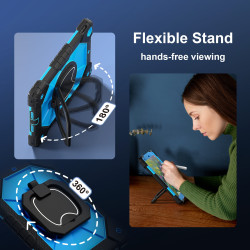 Case for iPad 10.2 7th 8th 9th Case Safe Silicon + PC Shoulder Strap Shockproof Stand Tablet Cover Handle Stand Rugged Funda