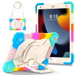 Case for iPad 10.2 7th 8th 9th Case Safe Silicon + PC Shoulder Strap Shockproof Stand Tablet Cover Handle Stand Rugged Funda