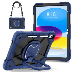 Case for iPad 10th 10.9 2022 Case Safe Silicon + PC Shoulder Strap Shockproof Stand Tablet Cover Handle Stand Rugged Funda