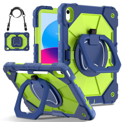 Case for iPad 10th 10.9 2022 Case Safe Silicon + PC Shoulder Strap Shockproof Stand Tablet Cover Handle Stand Rugged Funda