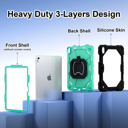 Case for iPad 10th 10.9 2022 Case Safe Silicon + PC Shoulder Strap Shockproof Stand Tablet Cover Handle Stand Rugged Funda