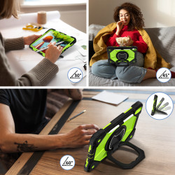 Case for iPad 10th 10.9 2022 Case Safe Silicon + PC Shoulder Strap Shockproof Stand Tablet Cover Handle Stand Rugged Funda