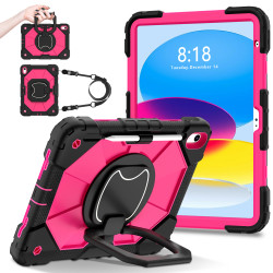 Case for iPad 10th 10.9 2022 Case Safe Silicon + PC Shoulder Strap Shockproof Stand Tablet Cover Handle Stand Rugged Funda