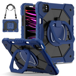 Case for iPad 11 air4 air5 Case Safe Silicon + PC Shoulder Strap Shockproof Stand Tablet Cover Handle Stand Rugged Funda