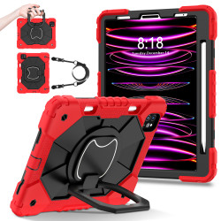 Case for iPad 11 air4 air5 Case Safe Silicon + PC Shoulder Strap Shockproof Stand Tablet Cover Handle Stand Rugged Funda