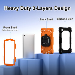 Case for Samsung Tab A7lite 8.7 T225 T220 2021 Case Safe Silicon + PC Shoulder Strap Shockproof Stand Tablet Cover Handle Stand Rugged Funda