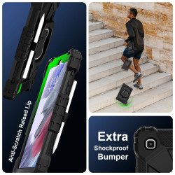 Case for Samsung Tab A7lite 8.7 T225 T220 2021 Case Safe Silicon + PC Shoulder Strap Shockproof Stand Tablet Cover Handle Stand Rugged Funda