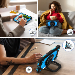 Case for Samsung Tab A7lite 8.7 T225 T220 2021 Case Safe Silicon + PC Shoulder Strap Shockproof Stand Tablet Cover Handle Stand Rugged Funda