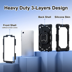 Case for Samsung Tab A9 8.7 2023 Case Safe Silicon + PC Shoulder Strap Shockproof Stand Tablet Cover Handle Stand Rugged Funda