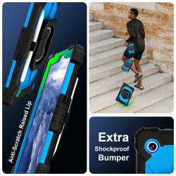 Case for Samsung Tab A9 8.7 2023 Case Safe Silicon + PC Shoulder Strap Shockproof Stand Tablet Cover Handle Stand Rugged Funda