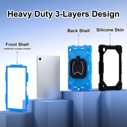 Case for Samsung Tab A8 10.5 2021 Case Safe Silicon + PC Shoulder Strap Shockproof Stand Tablet Cover Handle Stand Rugged Funda